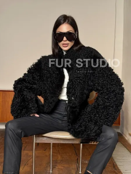 Двухсторонняя шуба - дублёнка из тиградо - фото 9