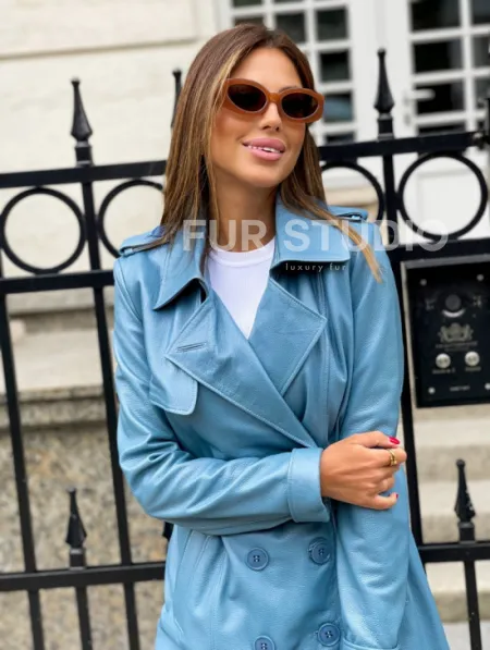 Тренч женский из натуральной кожи - фото 4