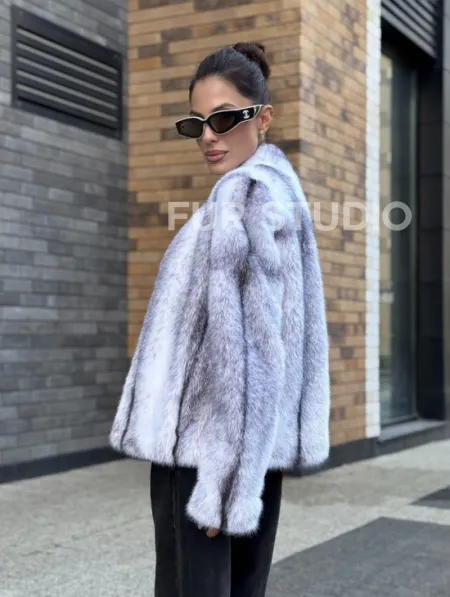 Меховая куртка из норковой крестовки - фото 8