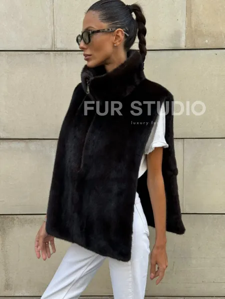 Норковая манишка женская - фото 4