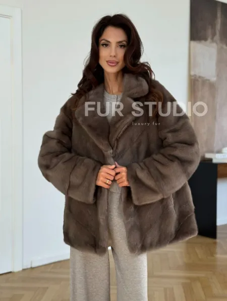 Шуба сasual art из меха норки lavender - фото 9