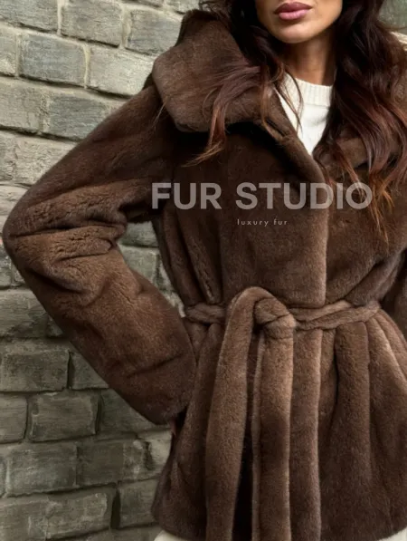 Шуба автоледи с капюшоном - фото 1