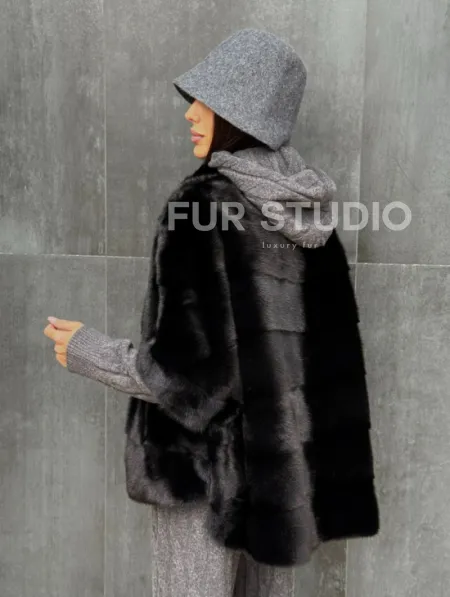 Черная норковая кофта - фото 8