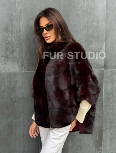 Норковый полушубок на молнии - фото 4