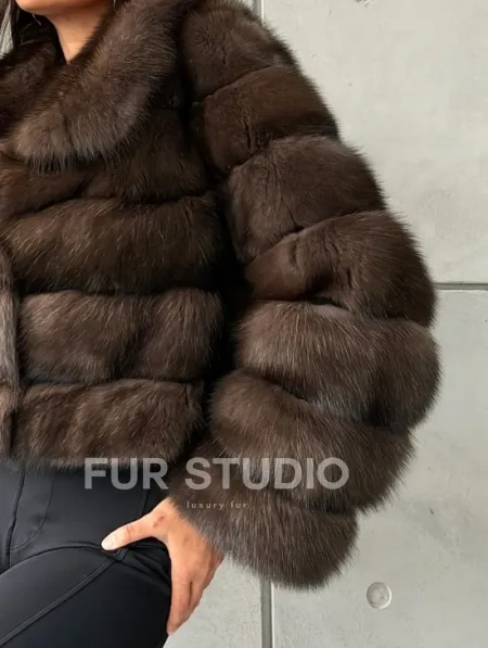 Короткая шуба из баргузинского соболя - фото 2