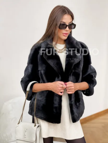 Шуба автоледи из меха скандинавской норки - NAFA - фото 5