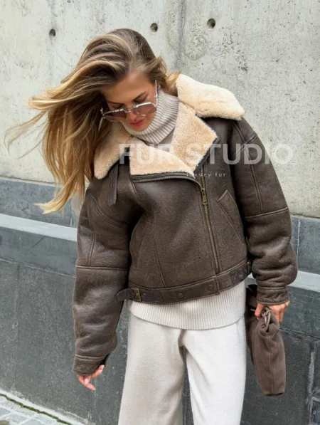 Дубленка - пилот женская - фото 11