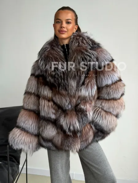 Шуба из меха лисы блюфрост - фото 5