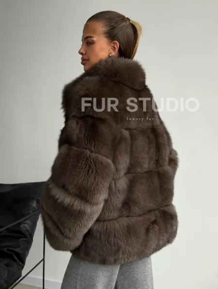 Шуба песцовая под соболь - фото 6