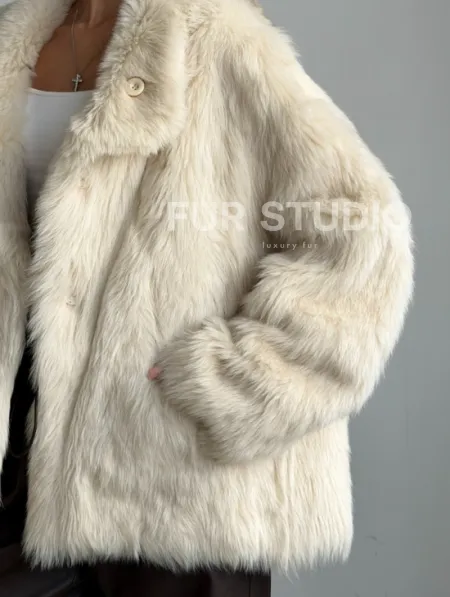 Двухсторонняя дубленка из меха тосканы - фото 3