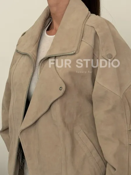 Современная куртка из замшевой кожи - фото 2
