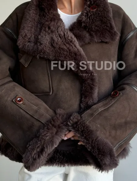 Женская двухсторонняя дубленка - фото 2