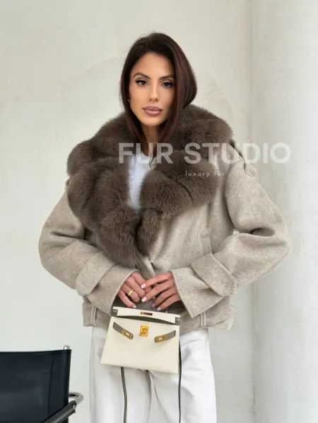 Куртка - пальто с мехом финского песца - фото 11