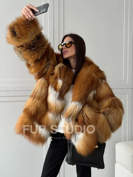 Шуба из натурального меха - лиса огнёвка - фото 15