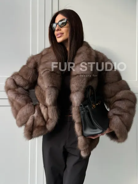 Куртка из куницы - воротник шаль - фото 15