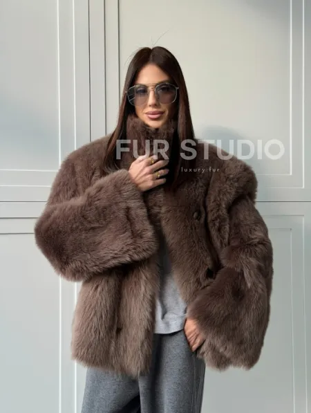 Дубленка из тосканы цвет taupe - фото 14