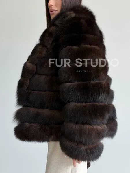 Шуба песцовая под соболь - фото 4
