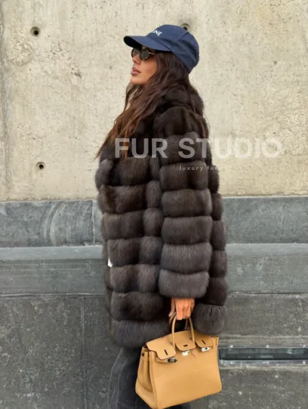 Шуба из меха баргузинского соболя - седина 2 - фото 12