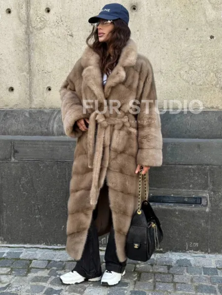 Шуба норковая - цвет пастель - фото 4