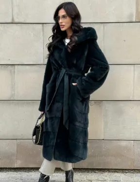 Шуба из аукционной норки NAFA с капюшоном - фото 11