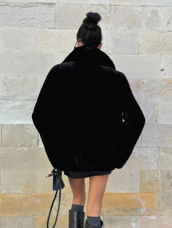 Черная косуха (куртка) из скандинавской норки - фото 11