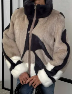 Норковая шуба - бомбер на молнии - фото 3