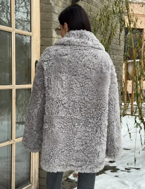 Короткая шубка - дублёнка из овчины - фото 5