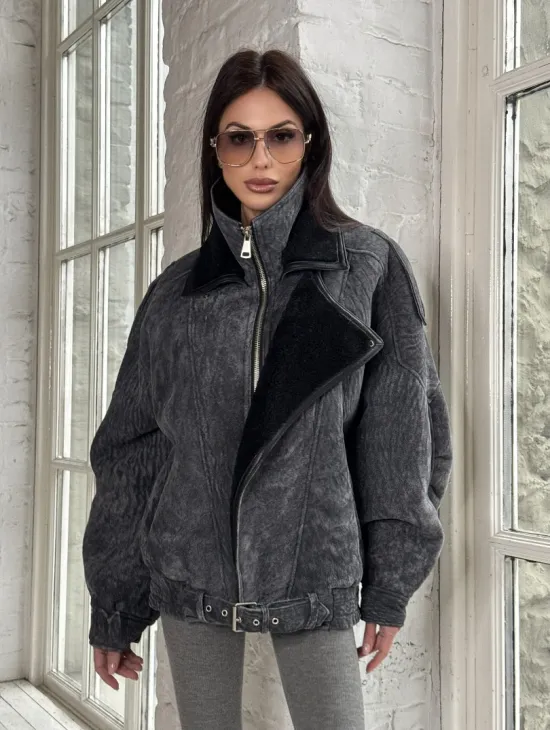 Дубленка - косуха из овчины керли 