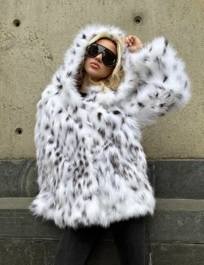 Полушубок из лисы под рысь с капюшоном - фото 10