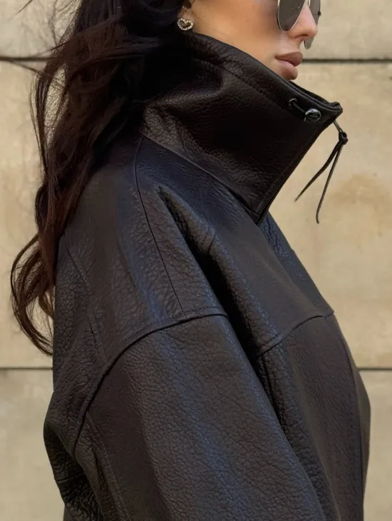 Короткая куртка оверсайз из натуральной кожи Joomba - фото 1