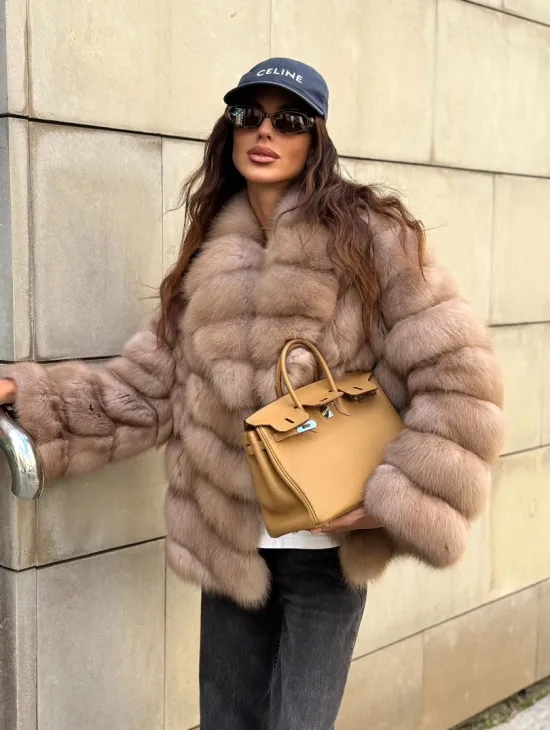 Шуба из куницы в цвете тор-тор - фото 12