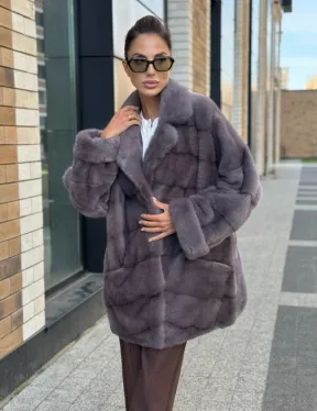 Шуба норковая - жакет лаванда - фото 7