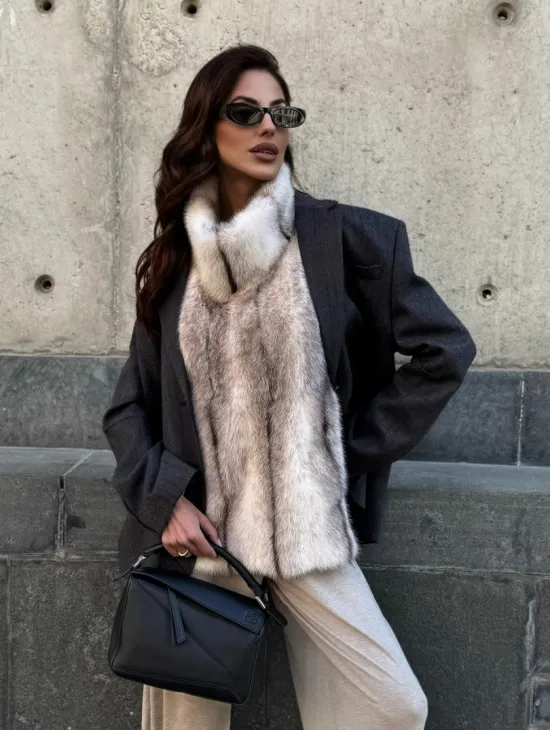 Женская манишка из норки крестовки - фото 7