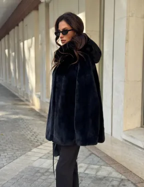 Шуба куртка из норки - черная - фото 8