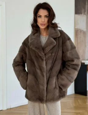 Шуба сasual art из меха норки lavender - фото 4