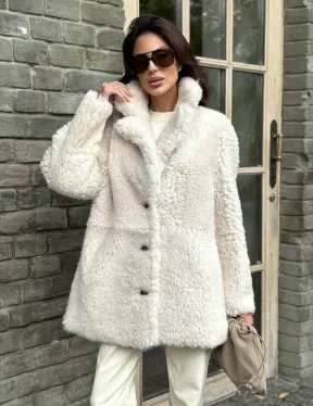 Женская дубленка - мех тиградо - фото 9