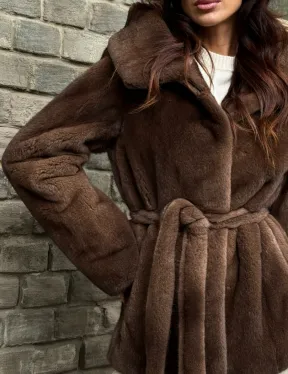 Шуба автоледи с капюшоном - фото 1