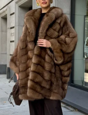 Шуба из куницы оверсайз - фото 3