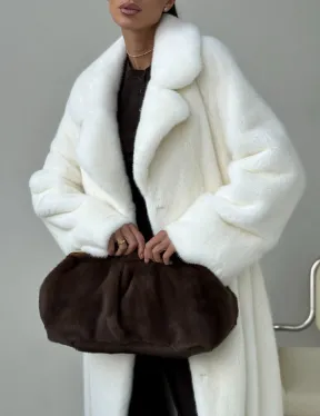 Белая длинная норковая шуба - фото 3