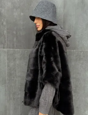 Черная норковая кофта - фото 4
