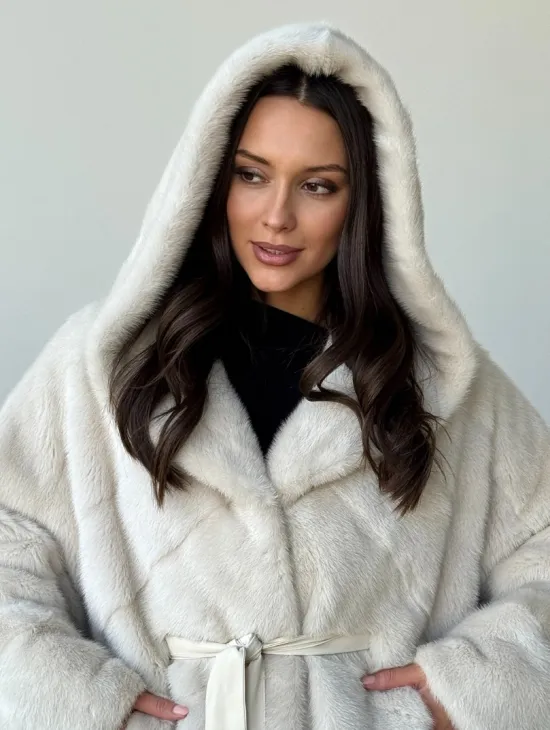 Шуба автоледи под пояс из меха норки - фото 3