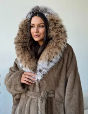 Норка - шуба летучая мышь с капюшоном рысь - фото 10