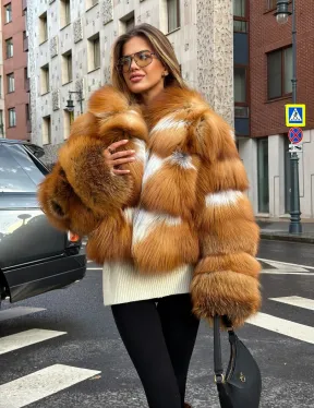 Шуба из лисы с капюшоном - фото 10