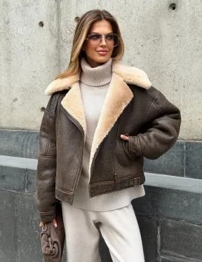 Дубленка - пилот женская - фото 9