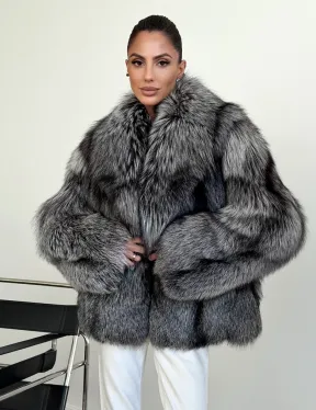 Шуба чернобурка - воротник шаль - фото 4