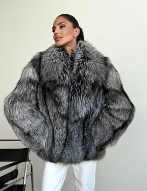 Шуба чернобурка - воротник шаль - фото 8