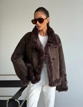 Женская двухсторонняя дубленка - фото 12