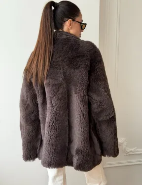 Двухсторонняя дубленка - мех тиградо - фото 8