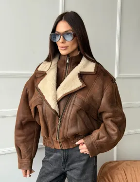 Молодежная куртка - дубленка из овчины - фото 10