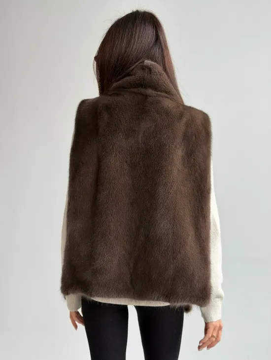 Женская меховая манишка - мех норка - фото 5